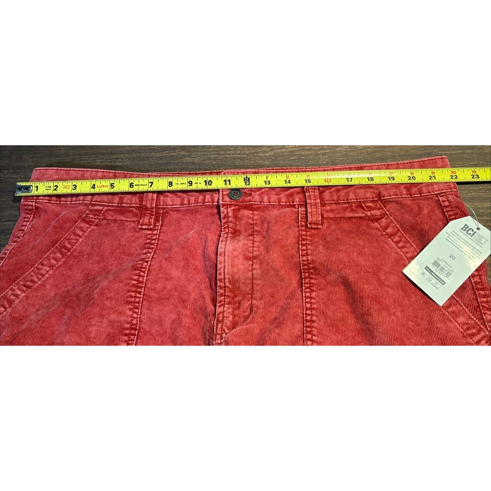 Time And Tru Women's Size 20 Red Corduroy Pants NWT - Picture 2 of 11